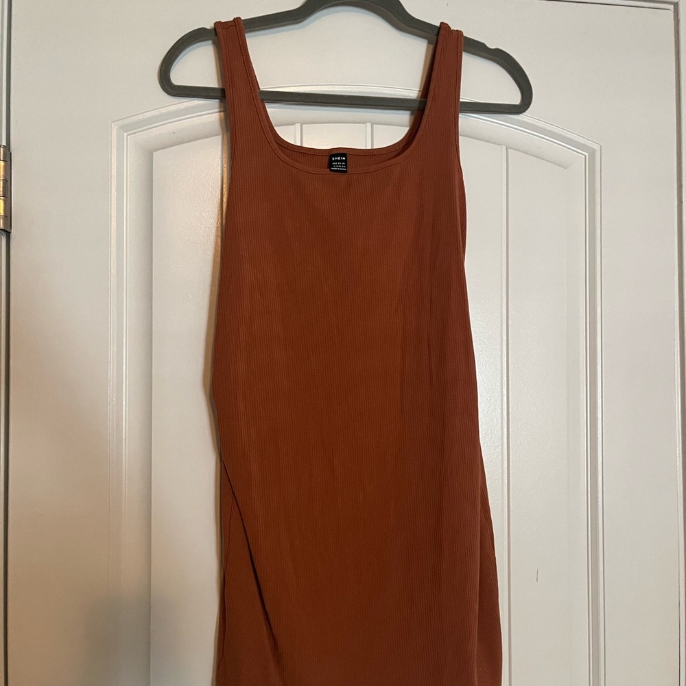 Rust Orange Sleeveless Dress